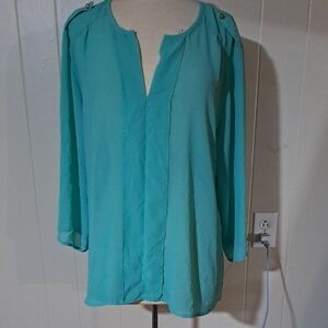 Ashley Stewart Turquoise Blouse